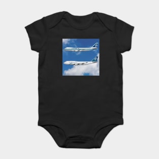 2 Air New Zealand 747 Jets in Clasic Livery Baby Bodysuit